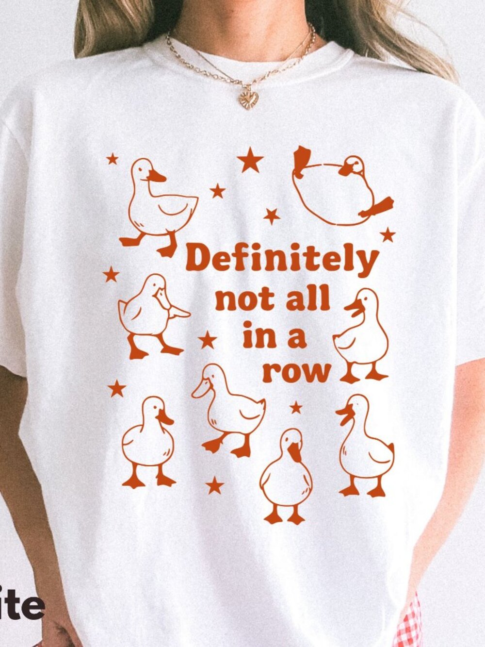 NEW Funny Ducks Definitely Not in A Row Graphic Tee Shirt - GREAT GIFT IDEA!
